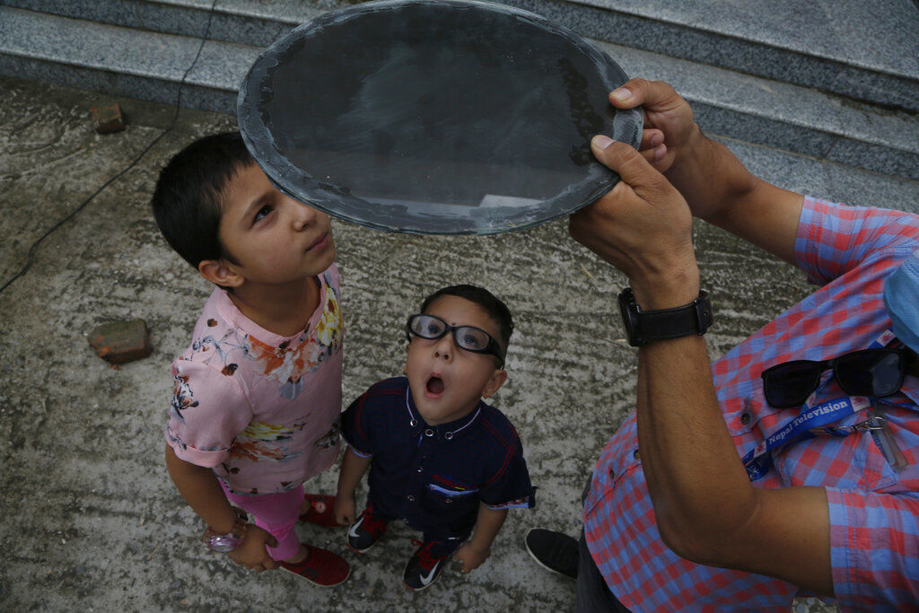 APTOPIX Nepal Solar Eclipse